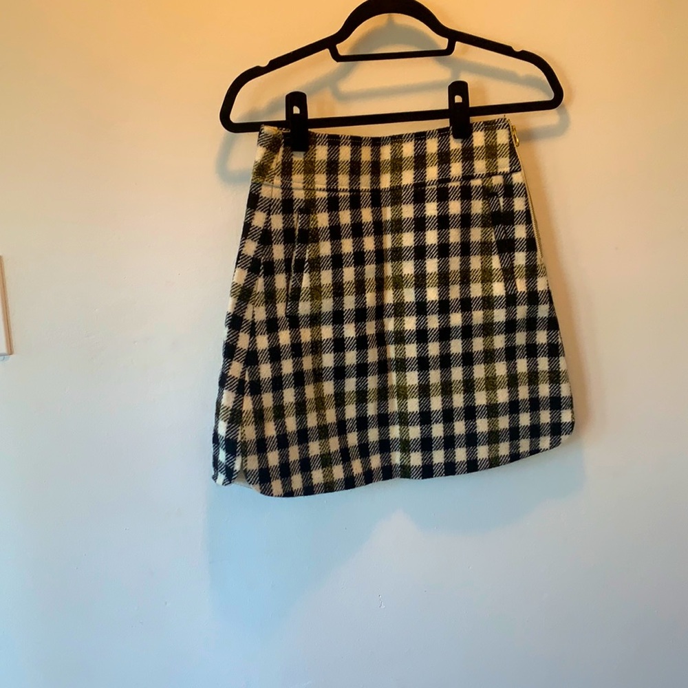 Jcrew Checkered High-Waisted Skirt